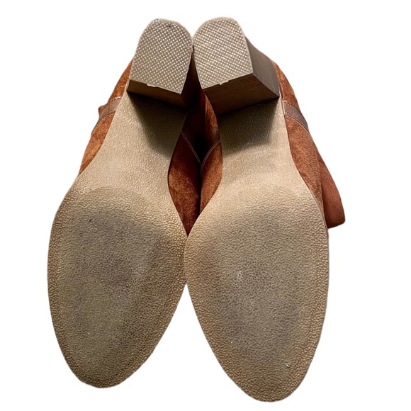 ND NEW DIRECTIONS MACEY’S JORIE RUST SUEDE CHUNKY HEELED ANKLE BOOTS SIZE 10 - Picture 10 of 16